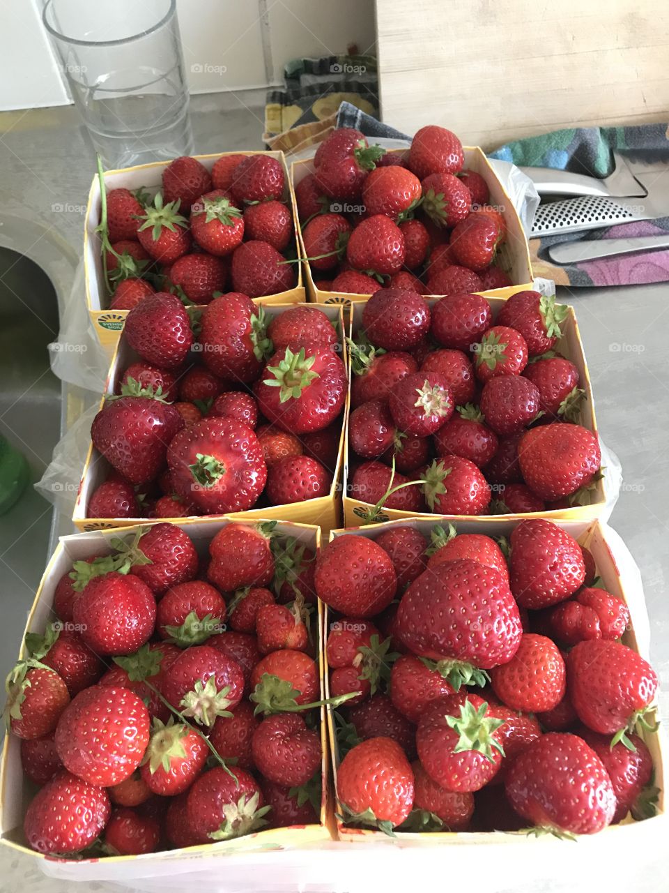 Boxes of strawberries 