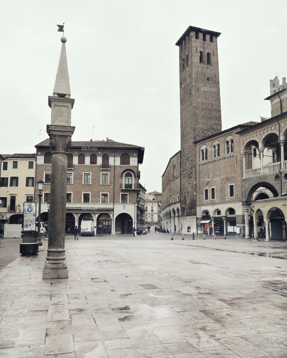 Central square in Padova, Italy