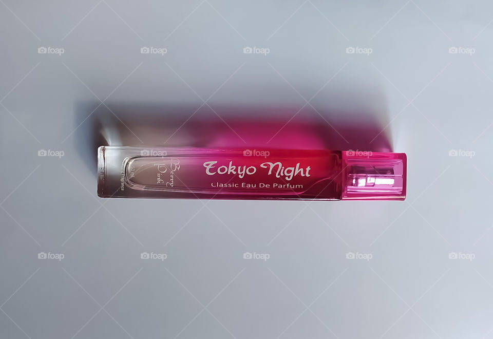 Bengkulu, Indonesia - 10 March 2021 - a halal and fragrant tokyo night berry pink perfume