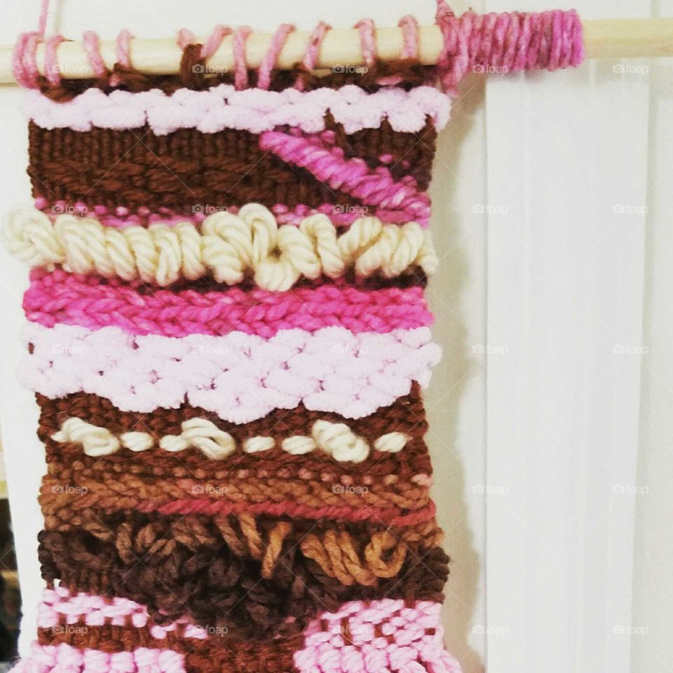 Weaving in Pink Sapphire and Brown