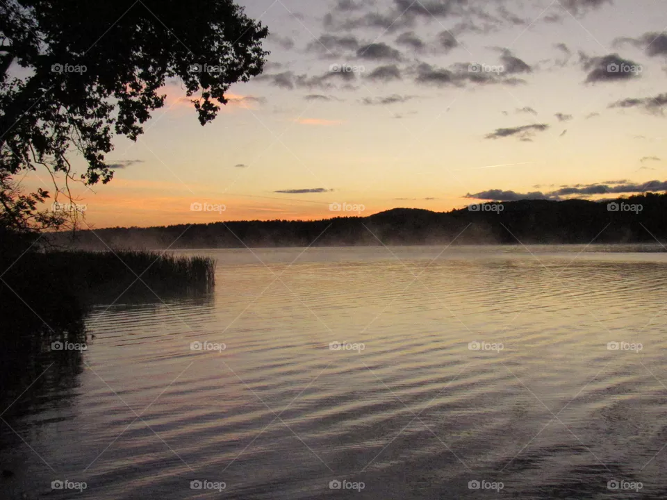 Sunrise over a lake