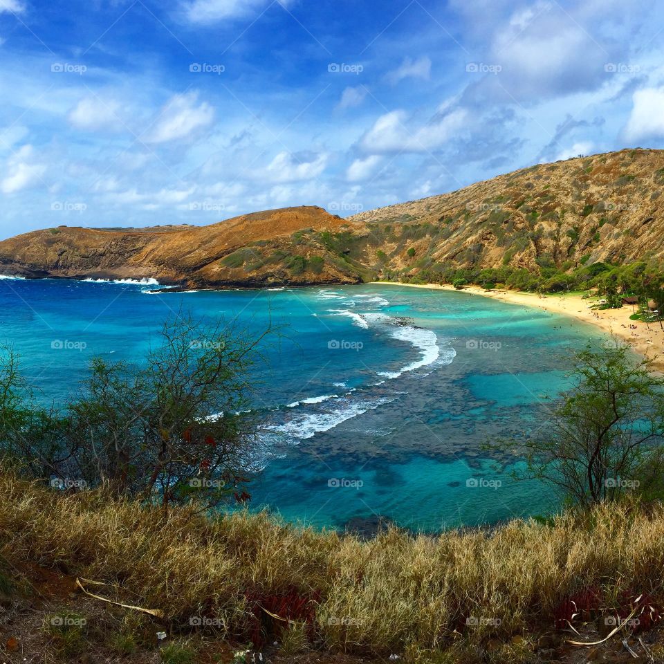 Hanauma Bay - Oahu. Hanauma Bay on East Oahu - snorkeling, beach, natural reef preservation