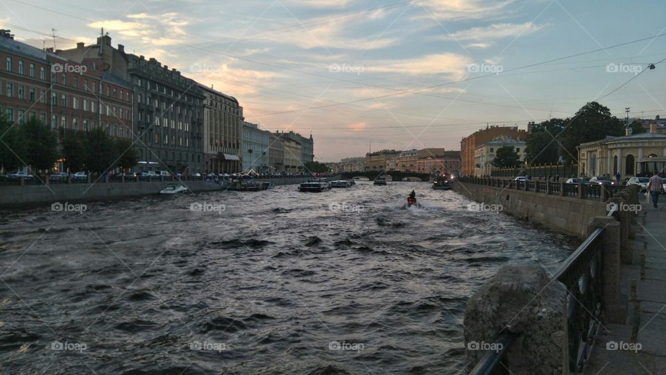 Amazing St. Petersburg river storm