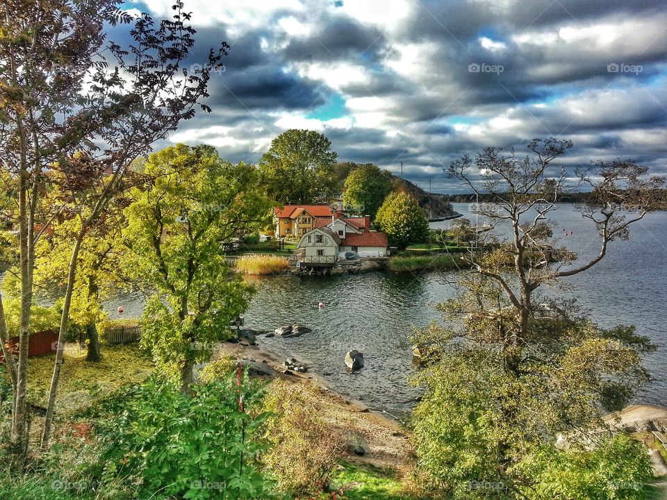 View from a hill in Vaxholm
