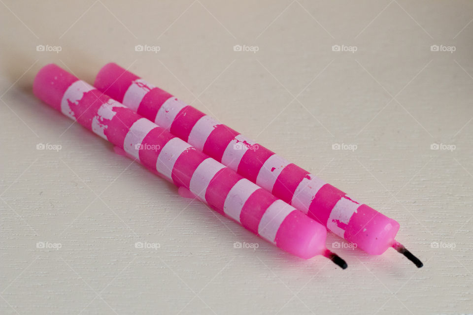 Pink birthday candle 