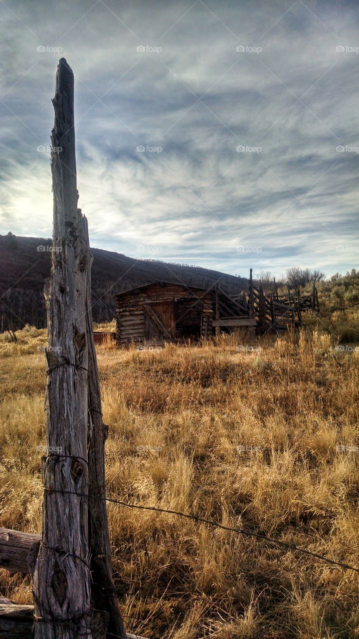 Rugged mountain view of the past