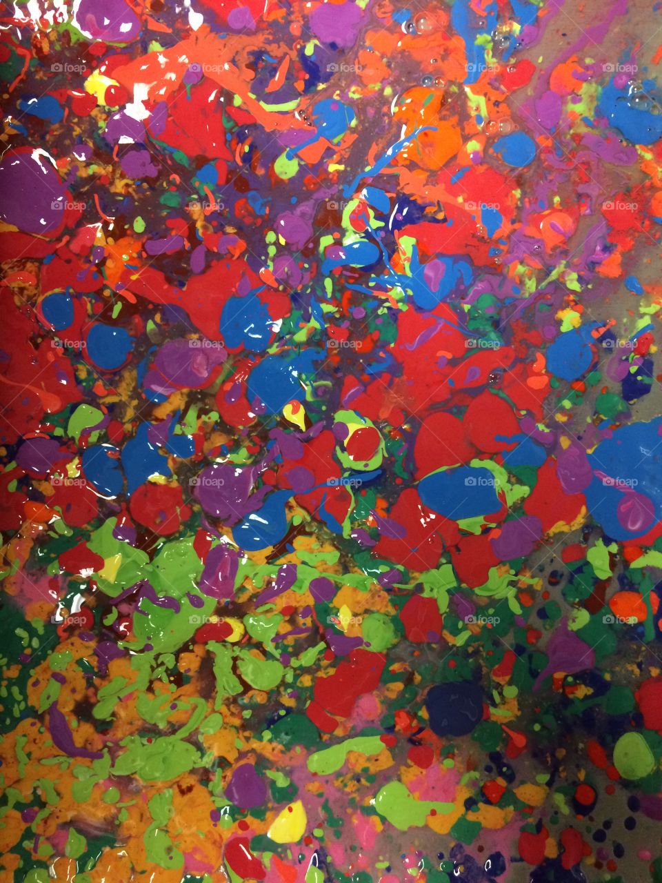 Colorful paint spatters