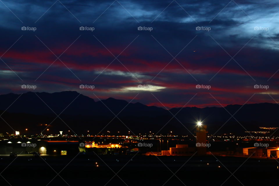Sunset night of the Blood Moon