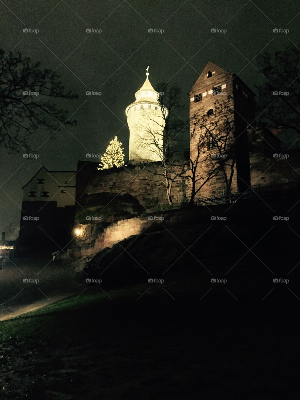 Nuremberg castle at night 
