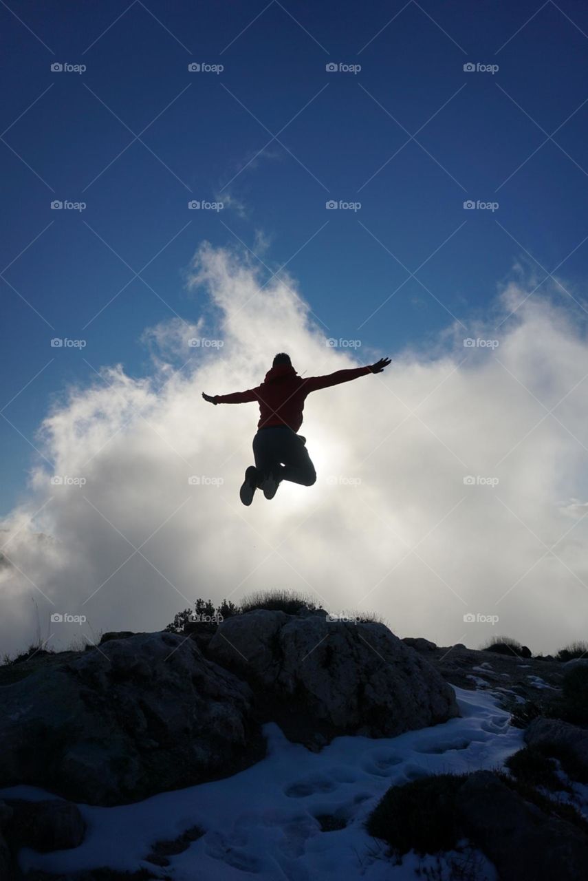 Sky#clouds#human#jump