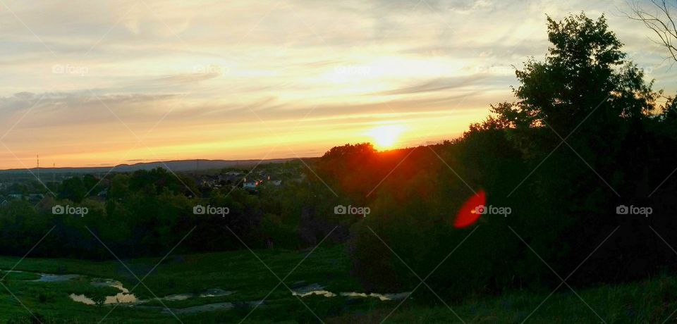 Sunset over the hills