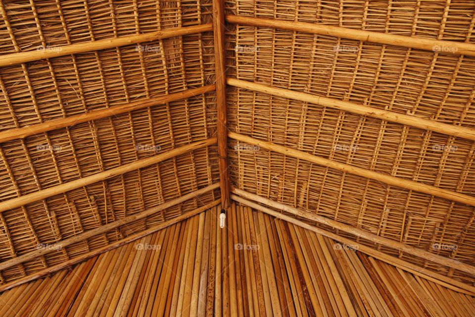 the inside view of the roof of a house, the house is part of a quilombola's group in Jalapão, Brazil