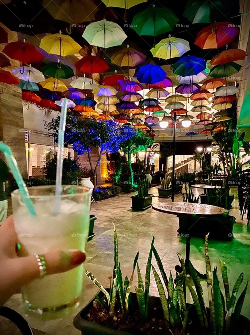 Drink to the Colourful umbrellas 