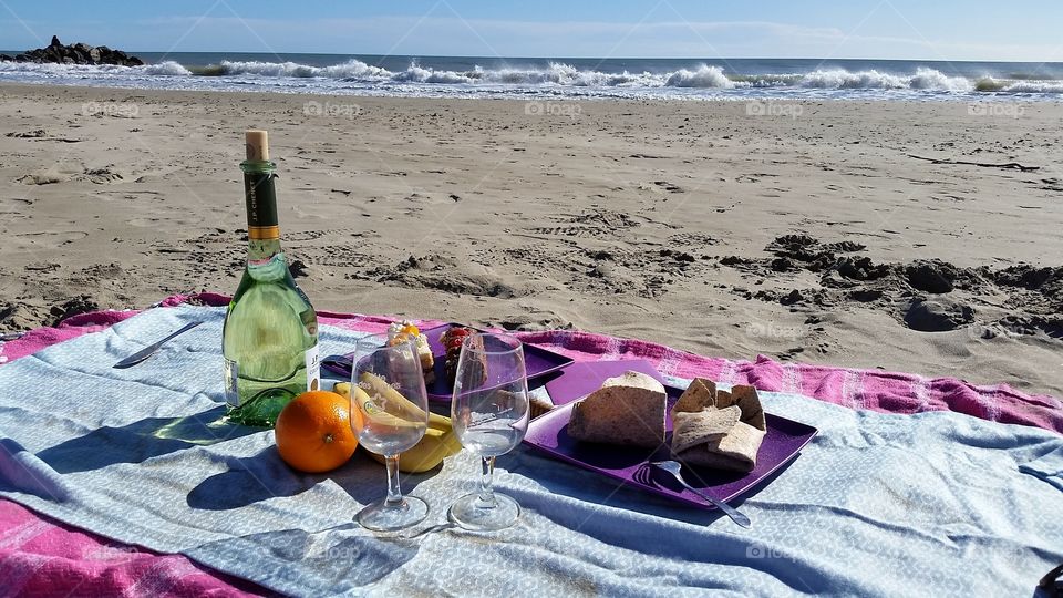picnic on a beach