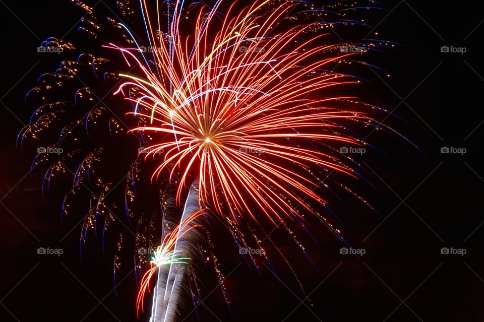 Long exposure fireworks shot on the 4th of July 