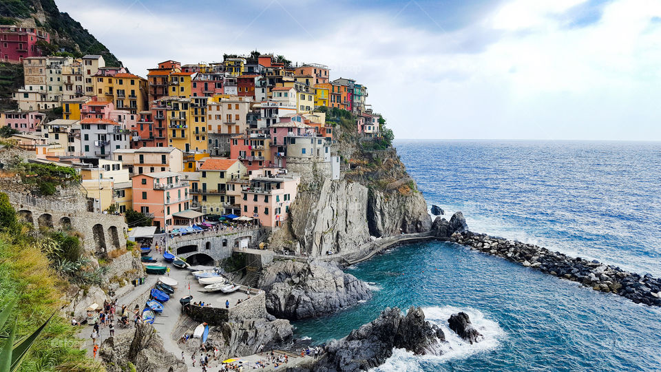 Cityscape in Manarola in Italy