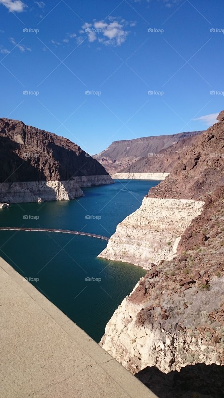 The depression of Lake Meade.