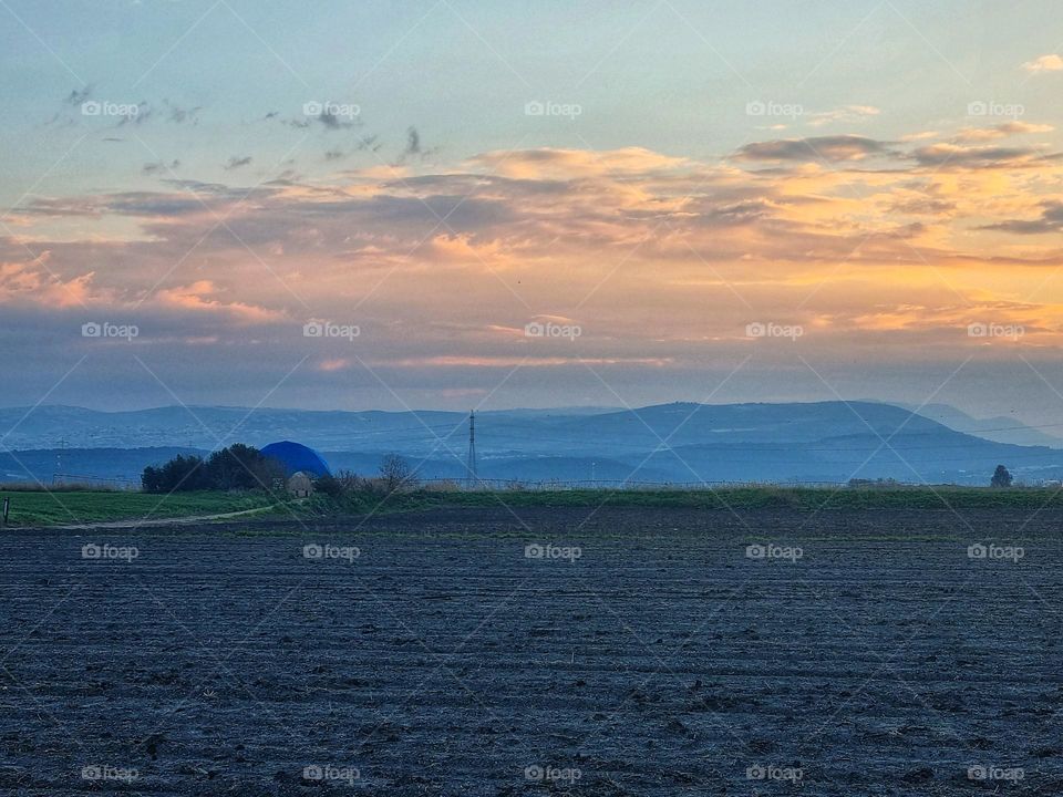 agriculture sunrise sunset sky clouds