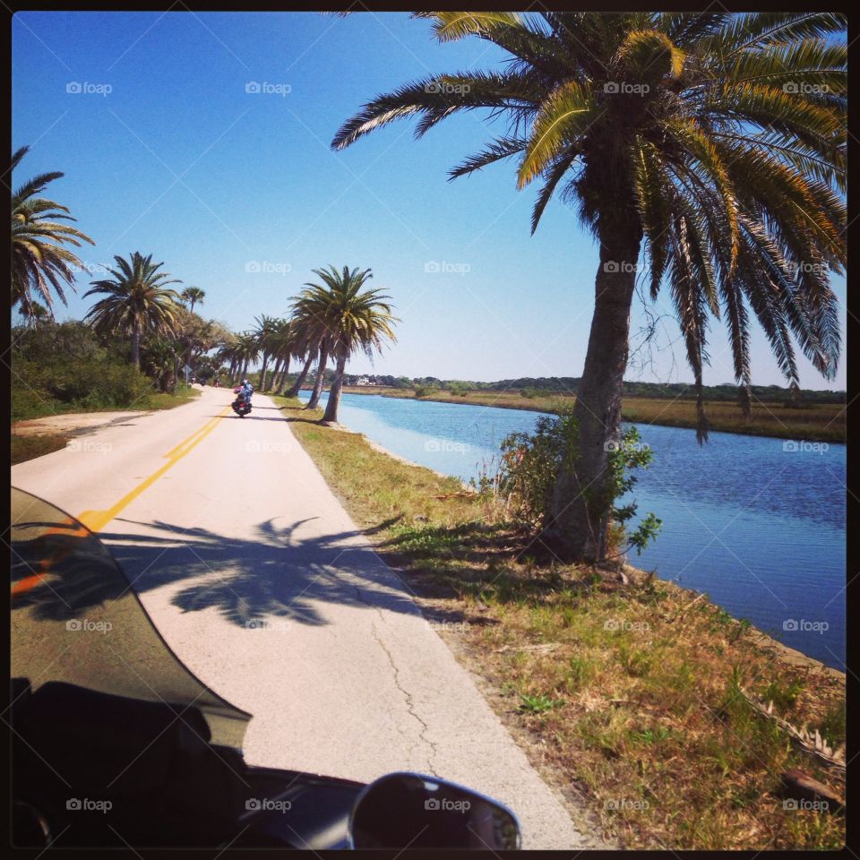 Florida Ride. Motorcyclist in Florida 