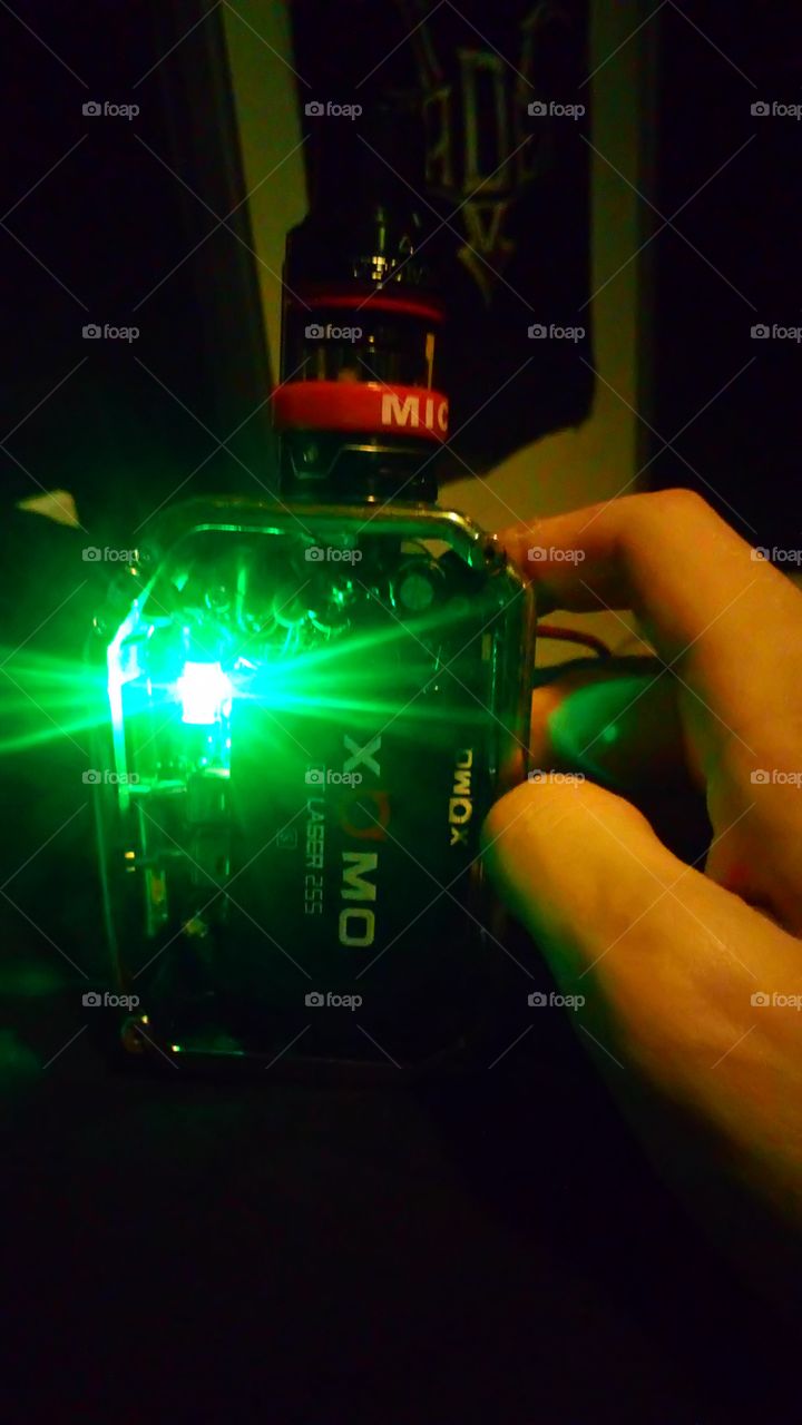 One of my vapes charging with bright charging light