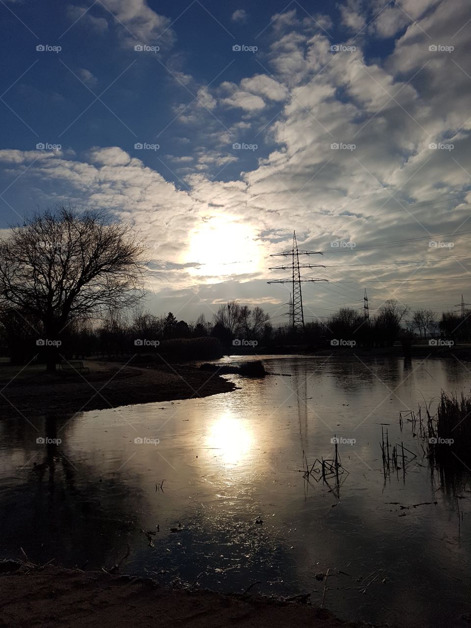 Sonnenuntergang am Teich