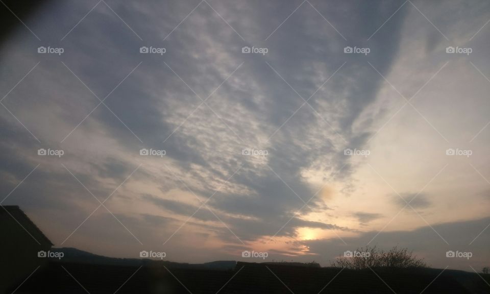 sunset on April 22nd 2019 in Jedburgh