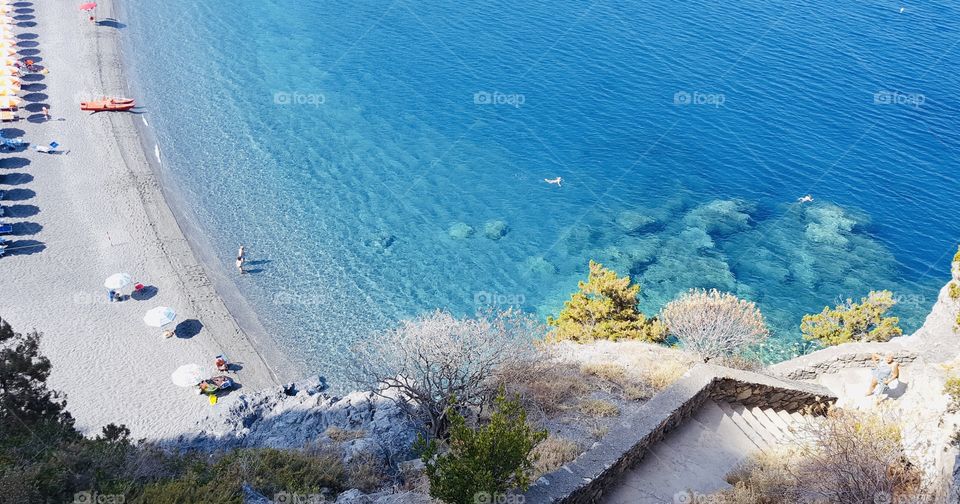 View of a beach in Calabria, South Italy 