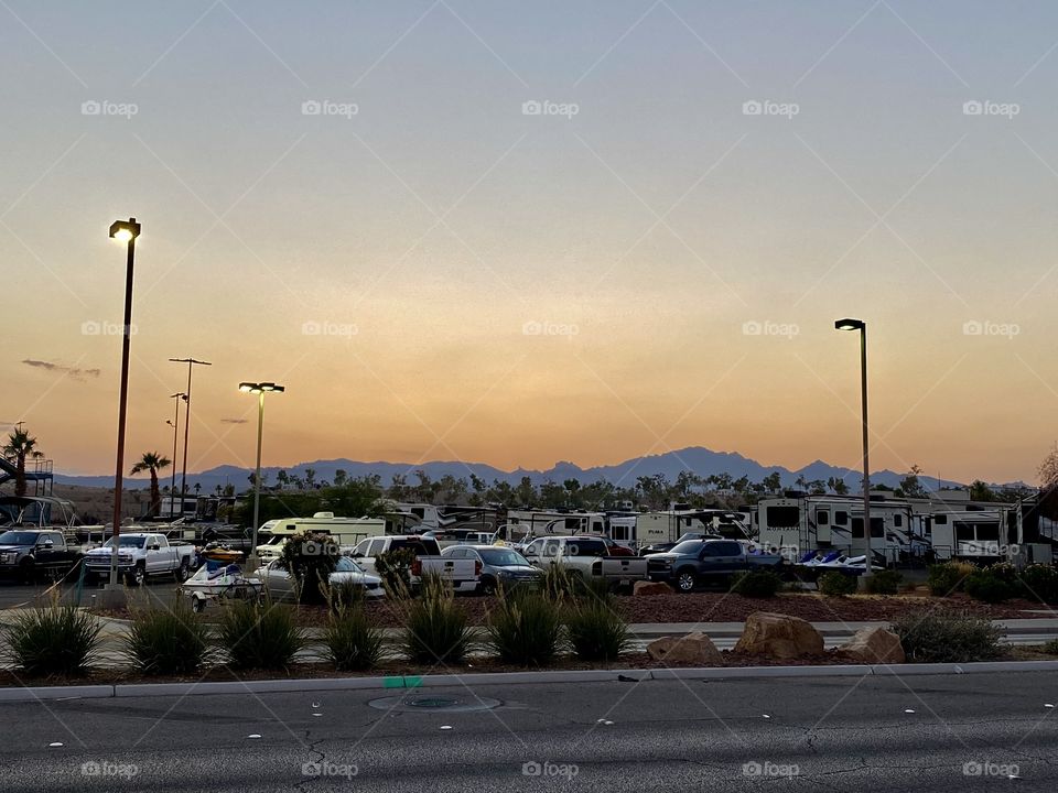 Sunset on Casino Drive in Laughlin Nevada 