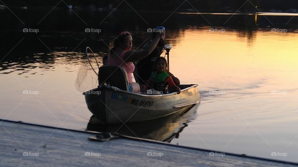 ride on the lake/sunset