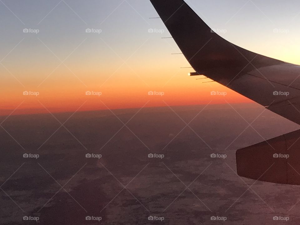 Sunset from a plane