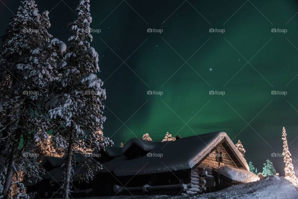 Northern lights in sky at night