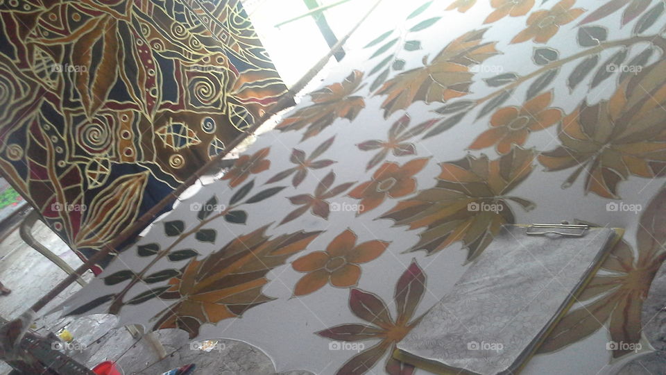 hand painting batik from bali indonesia