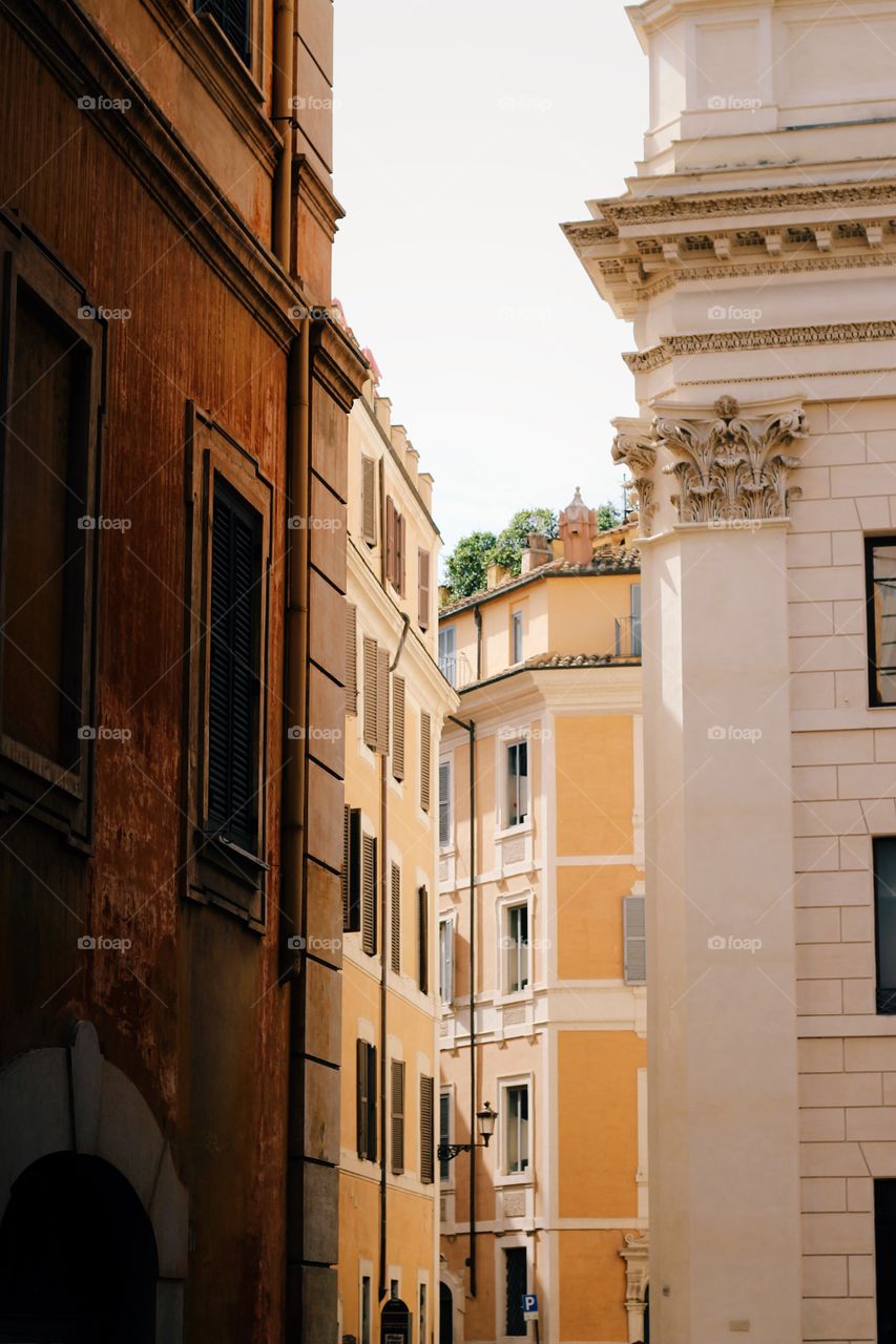 Traditional Italian buildings in Rome
