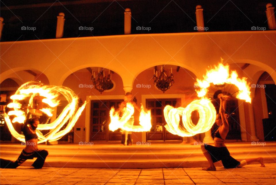 Fire dance. Mexico