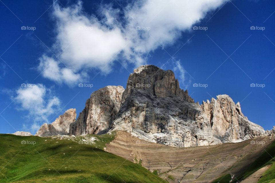 Landscape view on passo sella