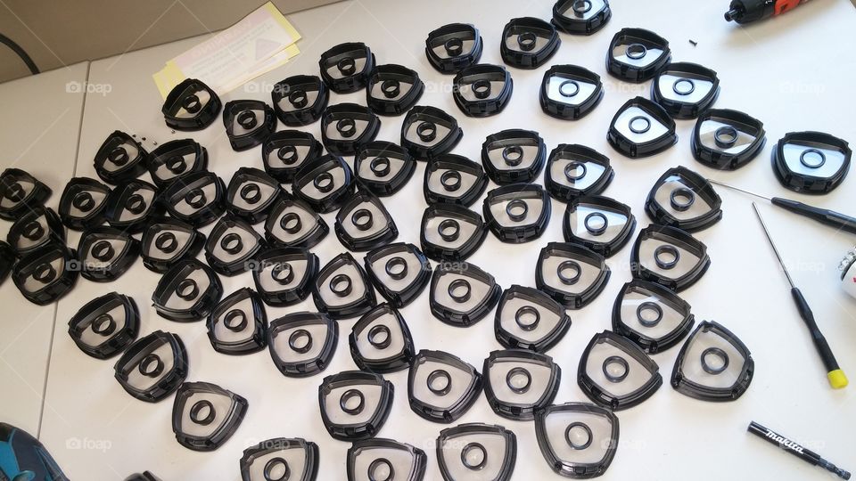 security camera covers. just a fraction of covers I had to unscrew 