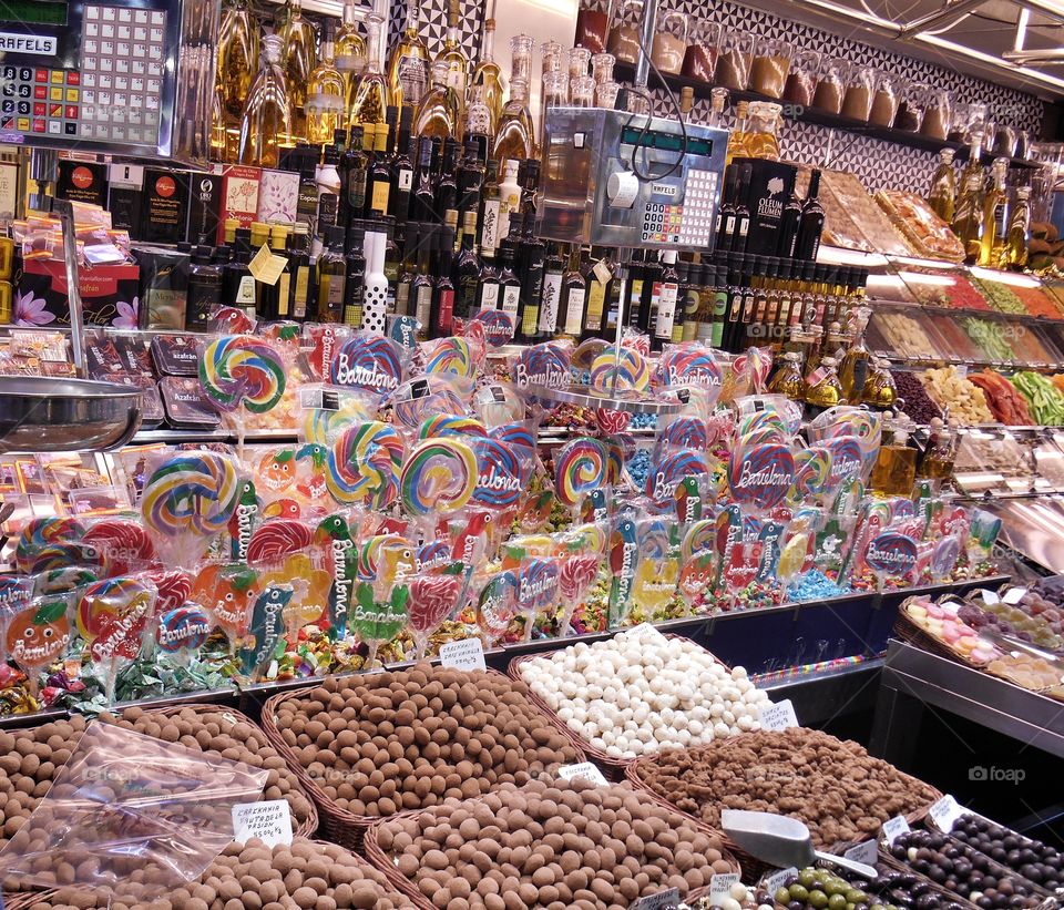 Le marché couvert de la boqueria à Barcelone