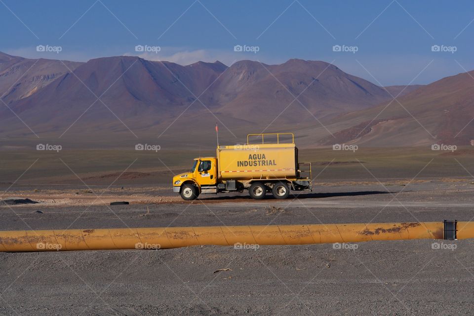 Industrial Water Truck,  Atacama Desert, Chile, South America . Industrial Water Truck,  Atacama Desert, Chile, South America 