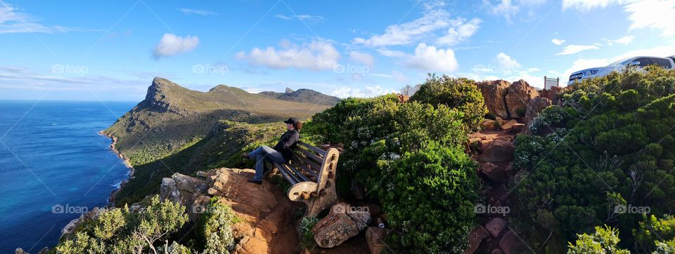 Amazing spot in Cape Point Nature Reserve to relax and enjoy the ocean view in South Africa