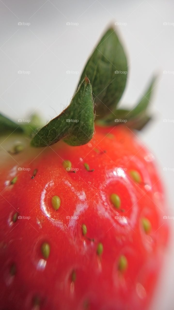 Extreme close-up of strawberry