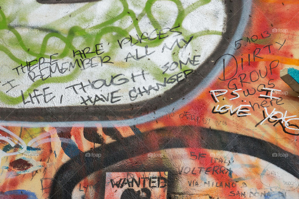 Graffiti wall in Prague