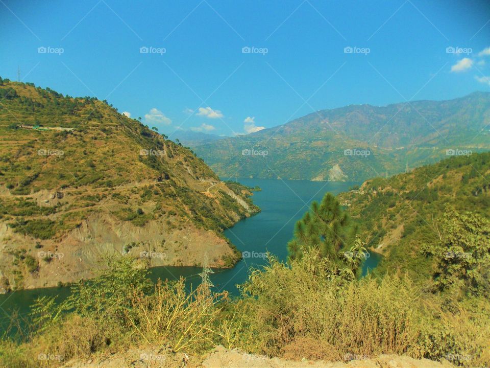 beautiful Bhagirathi River in Hills at Uttrakhand, India