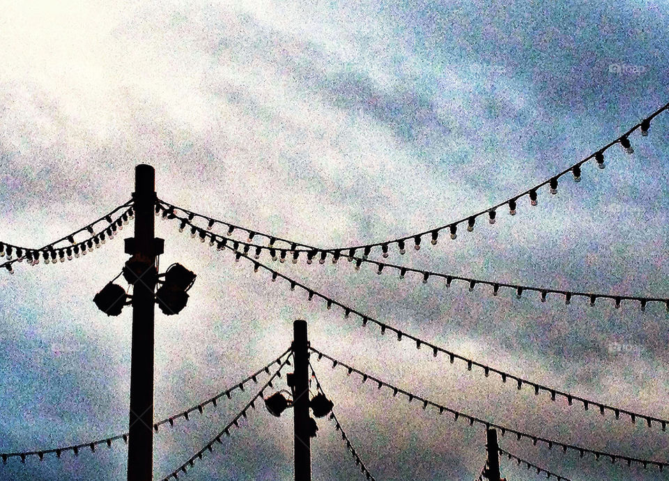 Power lines and fiesta lights