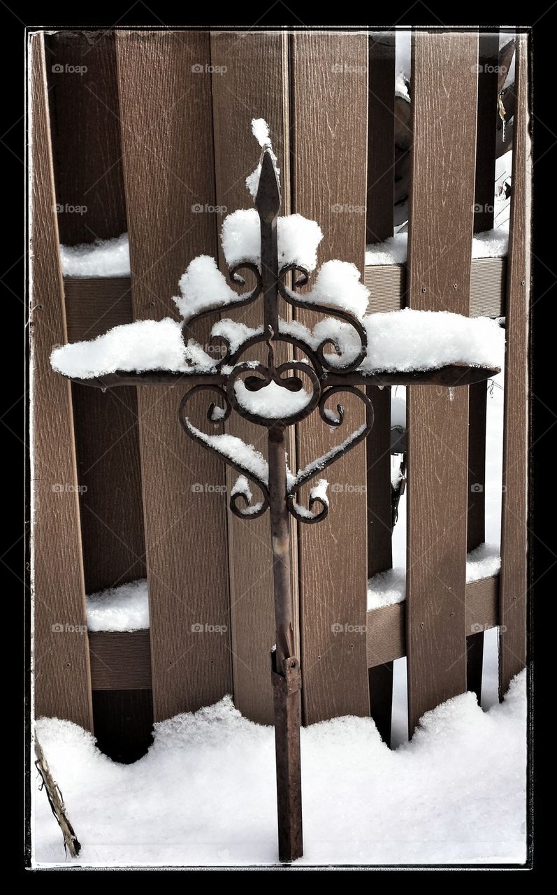 Snowy cross