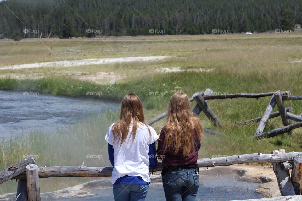 Vacation in Yellowstone, this photo was taken in front of a small pool of bubbling water off of the side of the road.