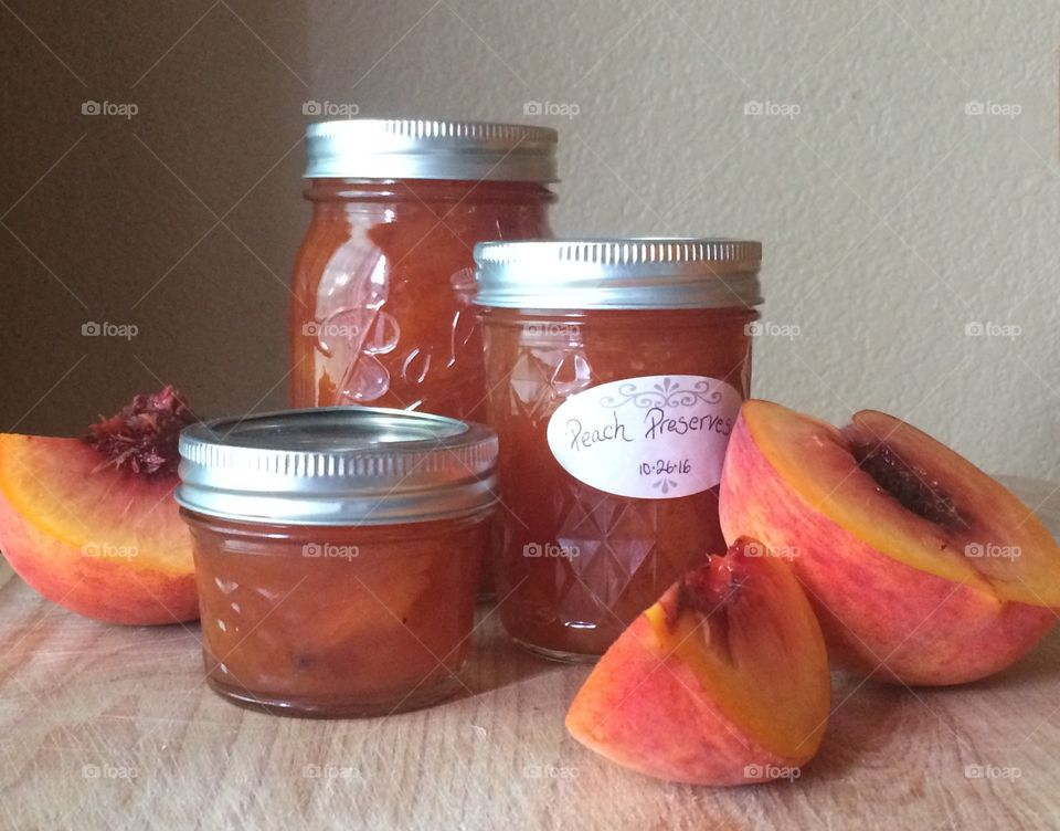 Home made peach preserves 