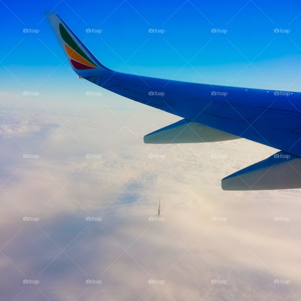 burj khalifa dubai flight view