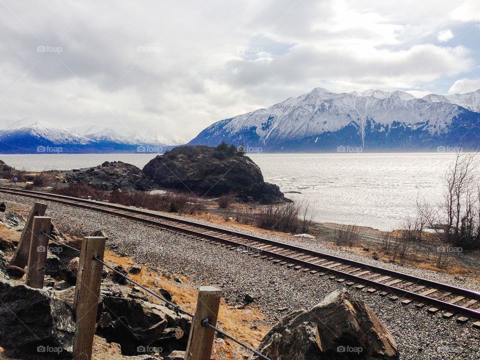High angle view of railroad