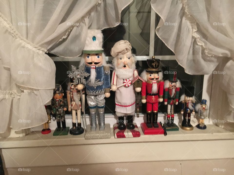 Nutcracker collection in the window
