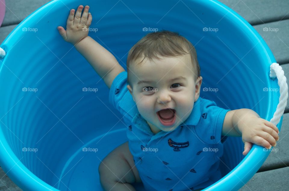 Baby in bucket 